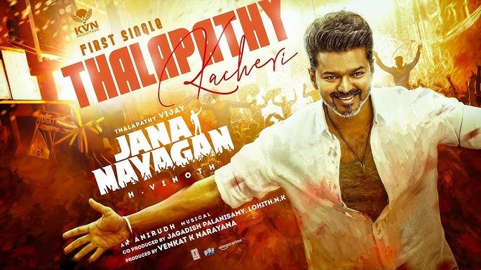 Vijay in salt-n-pepper look performing in Thalapathy Kacheri from Jana Nayagan